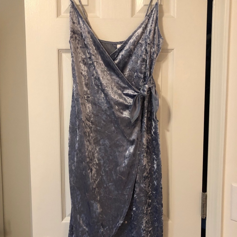 Blue velvet dress